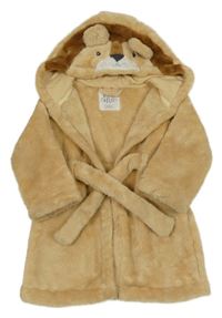 Pískový chlupatý župan s kapucí - lev F&F