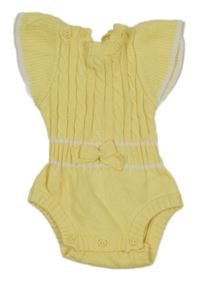 Žluté pletené body s mašlí Shein