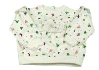 Smetanová květovaná mikina s volánem s madeirou Leigh Tucker