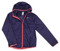 Tmavofialová šusťáková funkční bunda s kapucí Kalenji