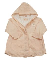 Růžová šusťáková jarní bunda s kapucí