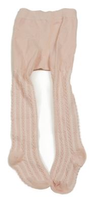 Růžové punčocháče s copánkovým vzorem