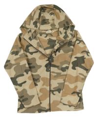 Béžová army fleecová prepínaci funkčná mikina s kapucňou Mountain Warehouse