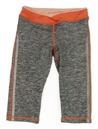 Tmavosivé melírované športové capri legíny Vertbaudet