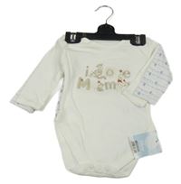 Nové - 2x body s Púem a přáteli - smetanové + bílo-světlemodré pruhované George