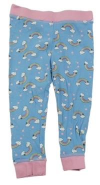 Modré pyžamové nohavice s duhami Pocopiano