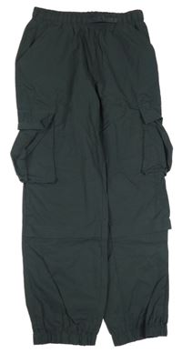 Antracitové šušťákové cargo cuff nohavice Y.F.K.