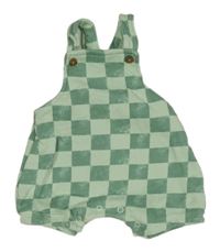 Světlezeleno-zelené kostkované teplákové laclové kraťasy Next