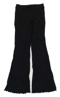 Černé žebrované flare legíny H&M