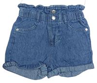 Modré ľahké rifľové paper bag kraťasy Denim Co.