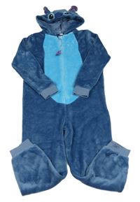 Modrá plyšová kombinéza s kapucí - Stitch Disney