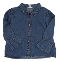 Tmavomodrá riflová halenka s límečkem River Island