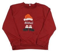 Rubínová ľahká mikina so Santou