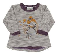 Fialovo-biele melírované úpletové tričko s vílou Ergee