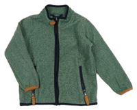 Zelená melírovaná prepínaci fleecová mikina