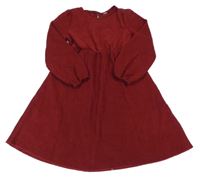 Vínové zamatové šaty shein