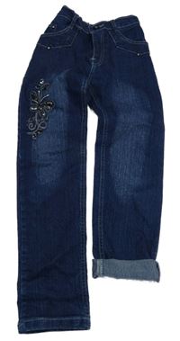 Tmavomodré rifle s kamínky 