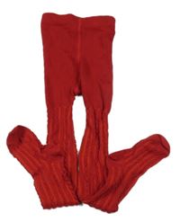 Červené vzorované punčocháče H&M