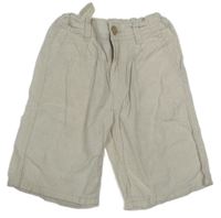 Smetanové lněné chino kraťasy Kiabi