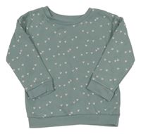 Zelená mikina so srdiečkami Primark