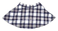 Bielo-tmavomodrá kockovaná kolová sukňa H&M