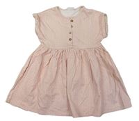 Smetanovo-ružové vzorované bavlnené šaty Next