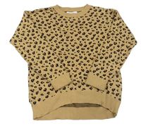 Svetlohnedý sveter s leopardím vzorom Zara