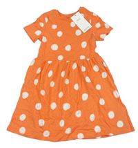 Oranžové bodkovaná é bavlnené šaty M&S