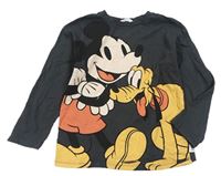 Antracitové tričko s Mickeym a Plutem H&M