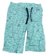 Svetlomodré plátenné kraťasy so žralokmi H&M