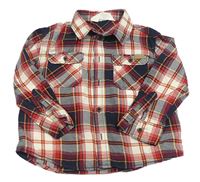 Bílo-čeveno-tmavomodrá kostkovaná košile H&M
