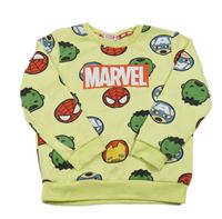 Žlutozelená mikina so superhrdinami  Marvel