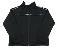 Čierna prepínaci športová mikina s pruhmi