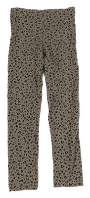 Hnědo-černé zateplené legíny s leopardím vzorem H&M