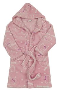 Světlerůžový plyšový župan s kapucí - Hello Kitty 