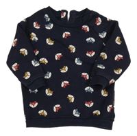 Tmavomodrá mikina s liškami Matalan