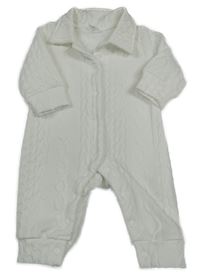 Biely vzorovaný teplákový overal Shein