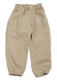 Béžové rebrované zamatové nohavice