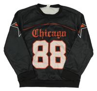 Čierna mikina s nápisom a číslom Shein