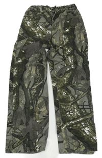 Khaki-hnědé vzorované kalhoty Shein