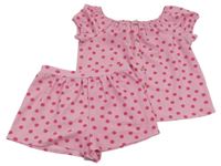 2set - Ružové bodkovaná é tričko + kraťasy Matalan