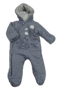 Tmavomodrá pruhovaná zateplená kombinéza s Púem a kapucí George