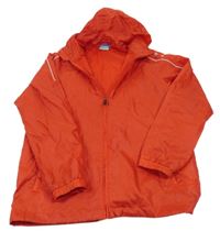 Červená šusťáková sportovní bunda s logem a kapucí Jako