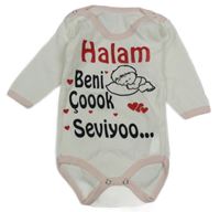 Bielo-ružové body s nápismi a mimikem