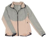 Světlešedo-růžová propínací sportovní mikina Decathlon 