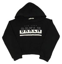 Čierna crop mikina s nápisom a kapucňou H&M