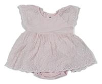 Světlerůžové šaty s madeirou a všitým body H&M
