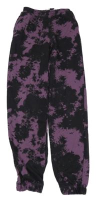 Černo-fialové batikované tepláky H&M