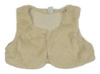 Béžová kožušinová podšitá crop vesta Topolino