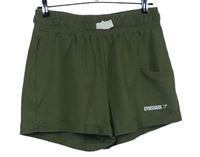 Dámské khaki teplákové kraťasy s logem Gymshark 